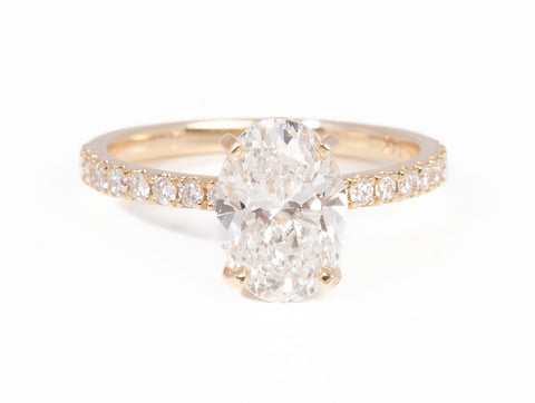 14k Yellow Gold Lab Grown Oval Cut 2.51 carat Diamond Engagement Ring