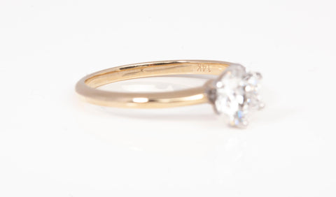 14k Yellow Gold Lab Grown Classic Simple Solitaire Round Cut Engagement Ring
