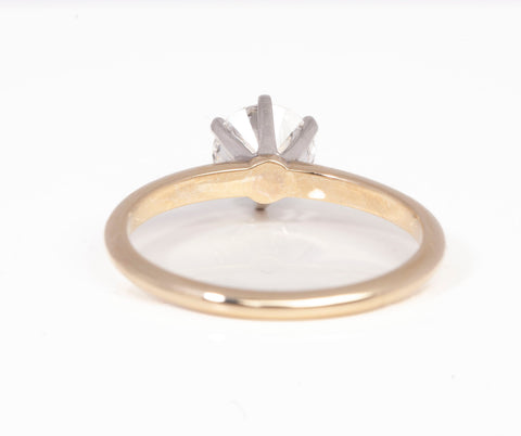 14k Yellow Gold Lab Grown Classic Simple Solitaire Round Cut Engagement Ring