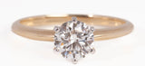 14k Yellow Gold Lab Grown Classic Simple Solitaire Round Cut Engagement Ring