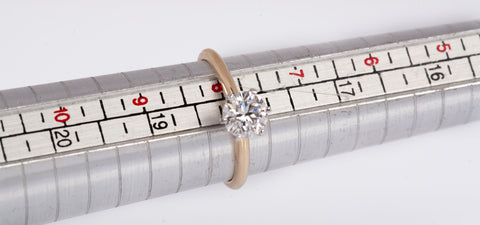 14k Yellow Gold Lab Grown Classic Simple Solitaire Round Cut Engagement Ring