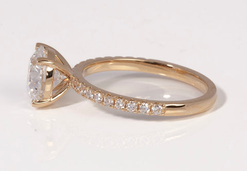 14k Yellow Gold Lab Grown Round Cut 2.5 Carat Diamond Engagement Ring