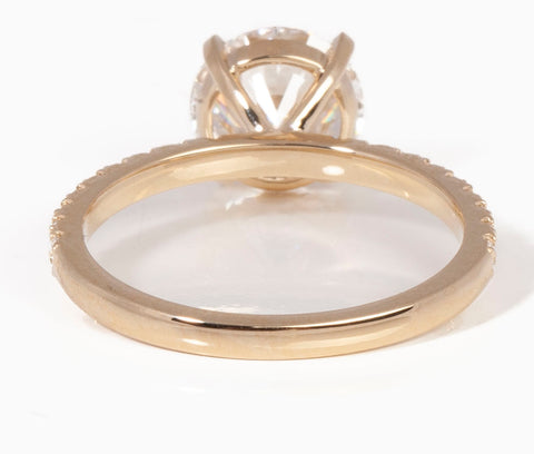 14k Yellow Gold Lab Grown Round Cut 2.5 Carat Diamond Engagement Ring