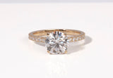 14k Yellow Gold Lab Grown Round Cut 2.5 Carat Diamond Engagement Ring