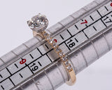 Ladies 14k Two-Tone Yellow Gold Round Cut Lab Grown Diamond Engagement Ring 1.55 CTW