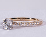 Ladies 14k Two-Tone Yellow Gold Round Cut Lab Grown Diamond Engagement Ring 1.55 CTW