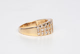 Dazzling Chunky 14k Gold Ring w/ Cubic Zirconia Accents - Size 6.5