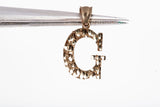 10k Yellow Gold Diamond Cut Letter G Pendant
