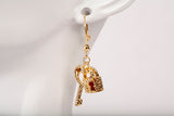 Ladies 18k Yellow Gold Lock and Key Earrings