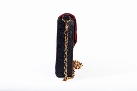 Authentic Louis Vuitton Felicie Pochette Monogram Navy Blue Empriente Leather Crossbody Bag