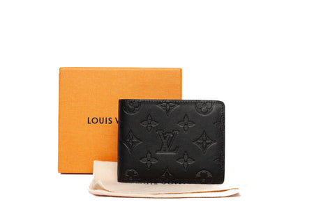 Authentic Louis Vuitton Black Monogram Shadow Multiple Wallet