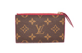 Authentic Louis Vuitton Fuchsia Monogram Canvas Zippered Card Holder