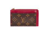 Authentic Louis Vuitton Fuchsia Monogram Canvas Zippered Card Holder