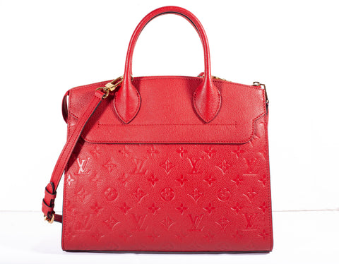 Authentic Louis Vuitton Empreinte Leather Pont Neuf MM Red