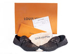 Authentic Louis Vuitton Damier Graphite Hockenheim Moccasin Loafers