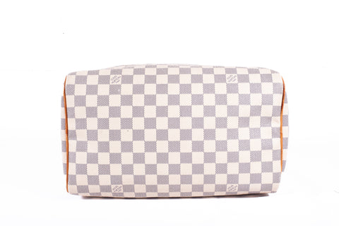 Authentic Louis Vuitton Damier Azur Canvas Speedy 30 Handbag