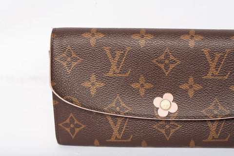 Authentic Louis Vuitton Monogram Canvas Emilie Bloom Flower Wallet