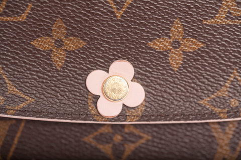 Authentic Louis Vuitton Monogram Canvas Emilie Bloom Flower Wallet