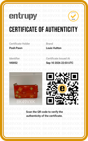 Authentic Louis Vuitton Orange Vernis Monogram Lexington Fleurs Pochette