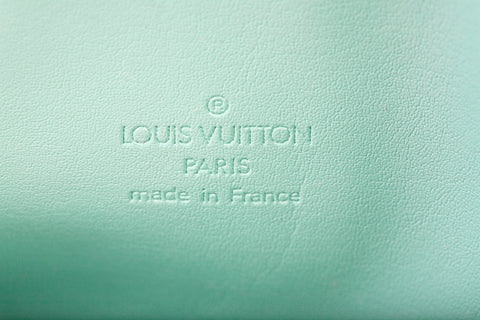 Authentic LOUIS VUITTON Monogram Green Bedford Vernis Papillon 30 Handbag