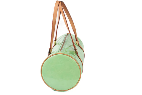 Authentic LOUIS VUITTON Monogram Green Bedford Vernis Papillon 30 Handbag