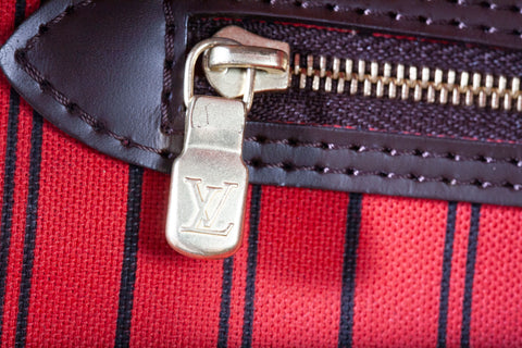 Authentic Louis Vuitton Neverfull MM Damier Ebene Canvas Tote Bag