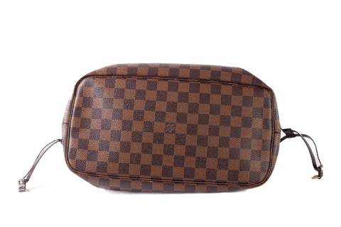 Authentic Louis Vuitton Neverfull MM Damier Ebene Canvas Tote Bag