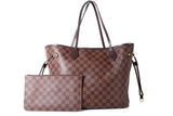 Authentic Louis Vuitton Neverfull MM Damier Ebene Canvas Tote Bag
