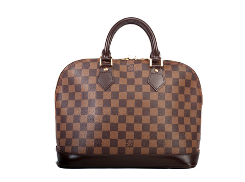 Authentic Louis Vuitton Damier Ebene Alma PM Handbag