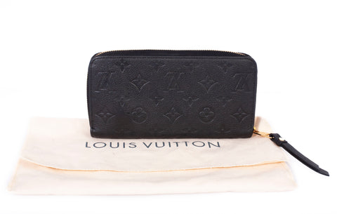 Authentic Louis Vuitton Black Empreinte Leather Zippy Wallet