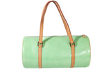 Authentic LOUIS VUITTON Monogram Green Bedford Vernis Papillon 30 Handbag