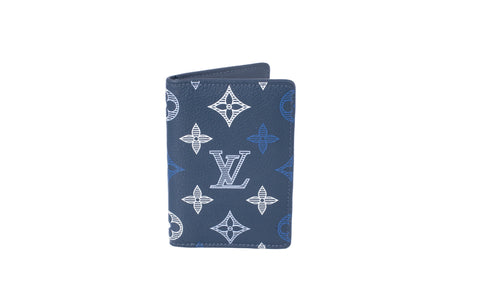 Authentic Louis Vuitton Navy Monogram Shadow Pocket Organizer