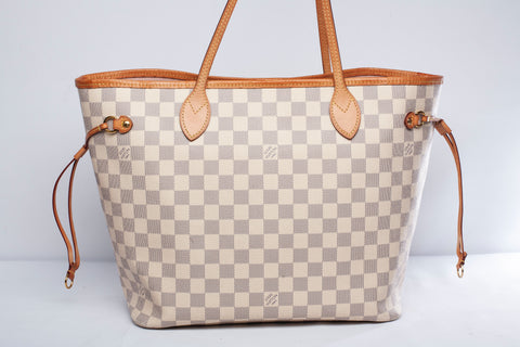 Authentic Louis Vuitton Damier Azur Neverfull MM Handbag