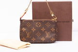 Authentic Louis Vuitton Monogram Canvas Mini Pochette Accessories Handbag