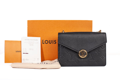 Authentic Black Louis Vuitton Monogram Empreinte Rosy Wallet On Chain