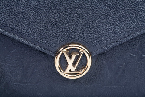 Authentic Black Louis Vuitton Monogram Empreinte Rosy Wallet On Chain