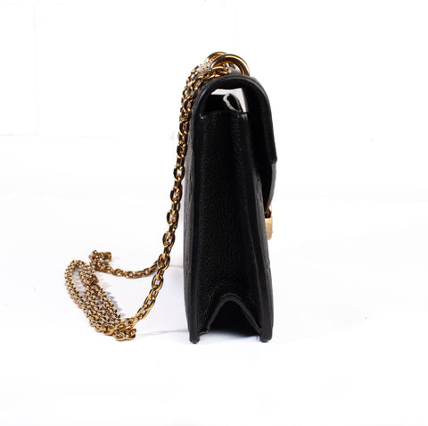 Authentic Black Louis Vuitton Monogram Empreinte Rosy Wallet On Chain