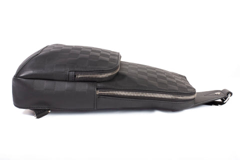 Authentic Black Louis Vuitton Damier Infini Avenue Sling Bag