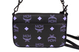 Authentic MCM Splash Logo Purple Mini Pouch on Chain Leather Crossbody Strap