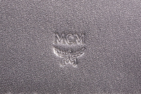 Authentic MCM Splash Logo Mini Bifold Card Wallet Leather Purple