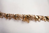 Ladies 14k Yellow Gold Elephant Link Bracelet Size 6.75"