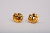 Ladies 22k Yellow Gold Crescent Moon and Star Stud Earrings