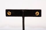 Ladies 22k Yellow Gold Crescent Moon and Star Stud Earrings