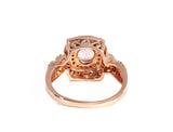 Ladies 14k Rose Gold Morganite with Diamond Accents Engagement Ring Size 8