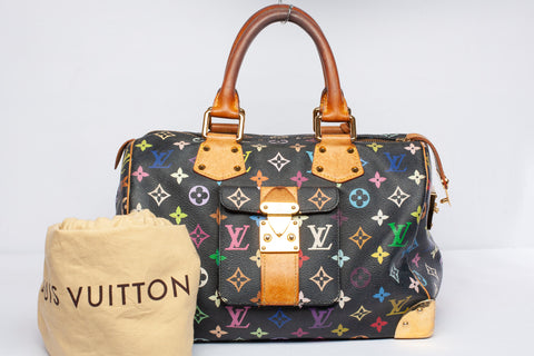Authentic Louis Vuitton BLACK MULTICOLOR MURAKAMI SPEEDY BAG!!! 