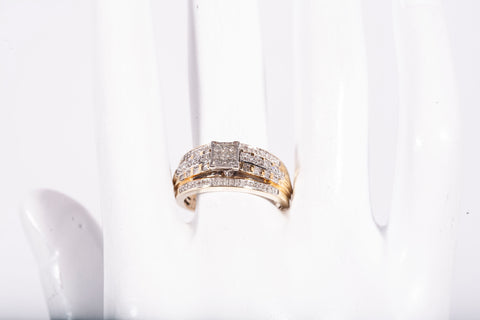 10k Yellow Gold Multi-Cut Diamond Engagement Ring