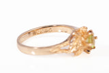 Ladies 14k Yellow Gold Multistone Leaf Design Ring