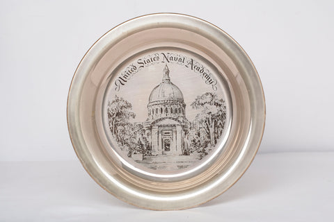 Limited Edition 1975 .925 Sterling Silver Official United States Naval Academy Plate 8" COA