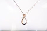 Ladies 14k Two-tone Diamond Accent Pear Shape Pendant Necklace 18"