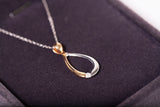 Ladies 14k Two-tone Diamond Accent Pear Shape Pendant Necklace 18"